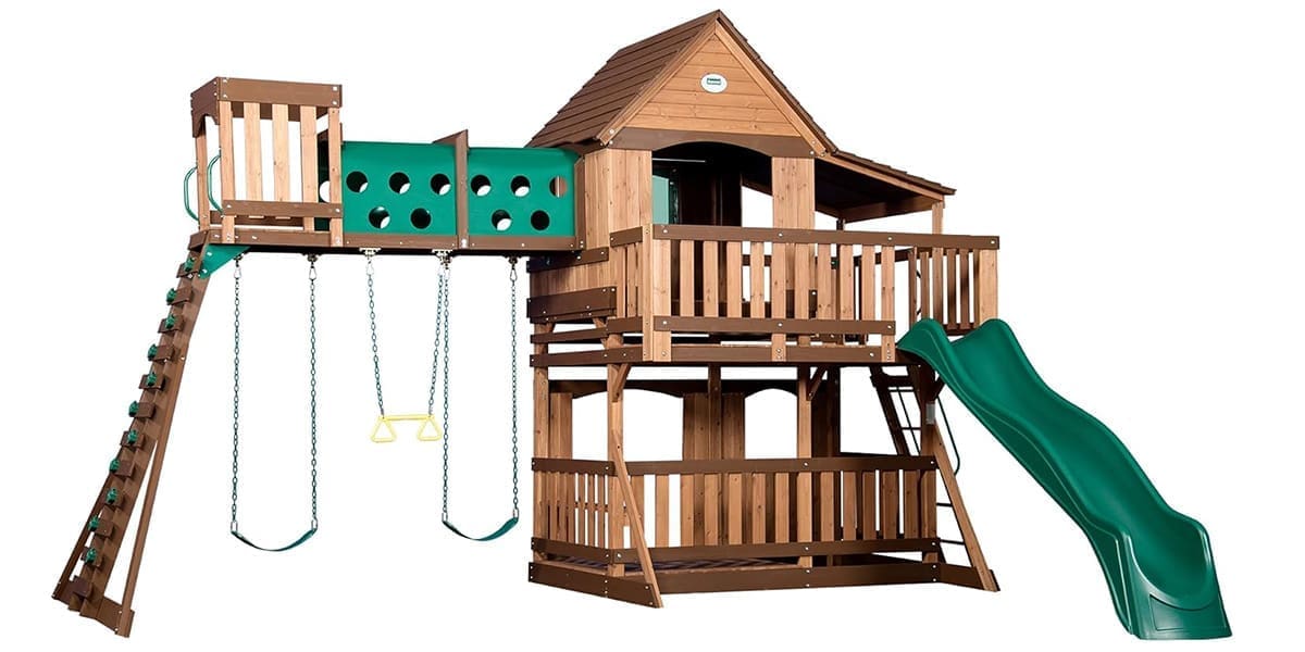 Backyard Discovery Woodridge Elite Playset Playground Swing Set Backyard Discovery Woodridge Elite Playset Playground Swing Set