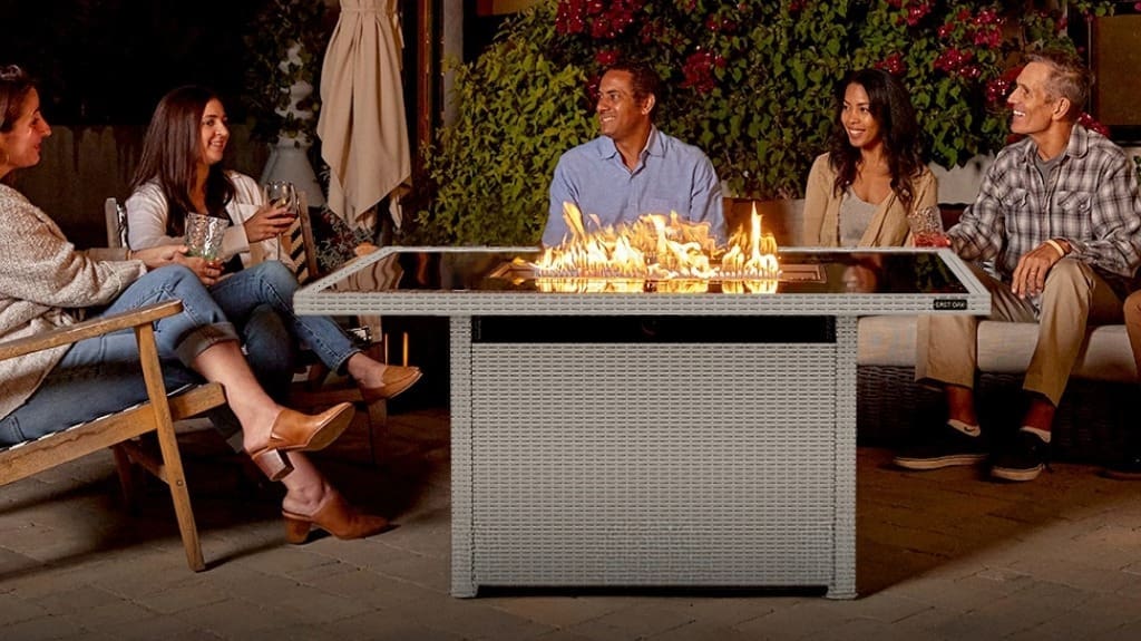 EAST OAK 52-inch Propane Fire Pit Table for Enjoying Your Patio with Friends & Family