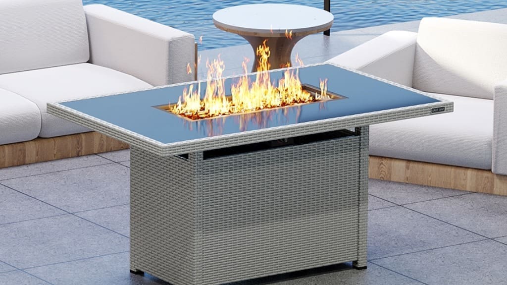 EAST OAK 52-inch Propane Fire Pit Table for Enjoying Your Patio