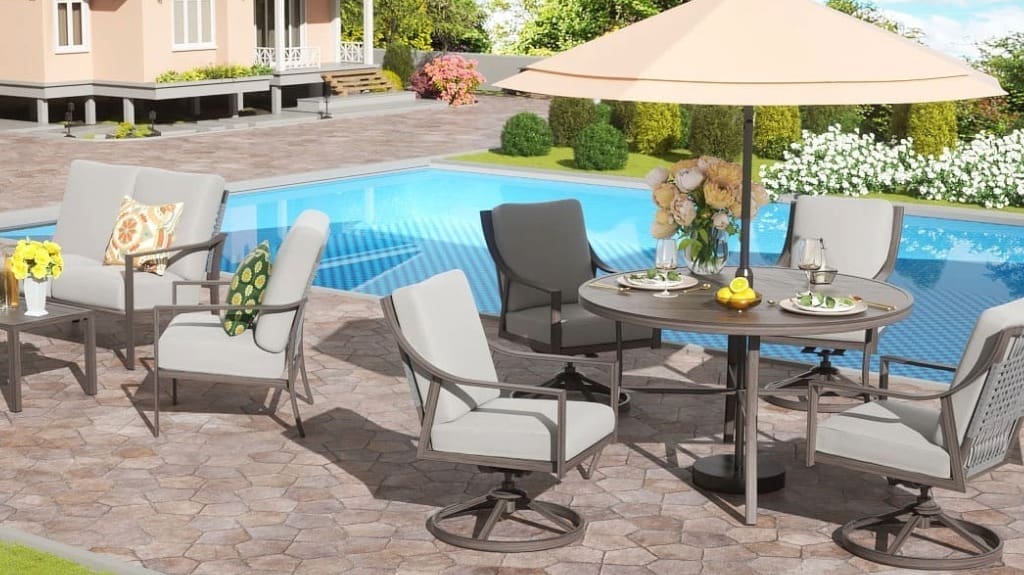 Natural Expressions Swivel Chair 5-Piece Patio Dining Set