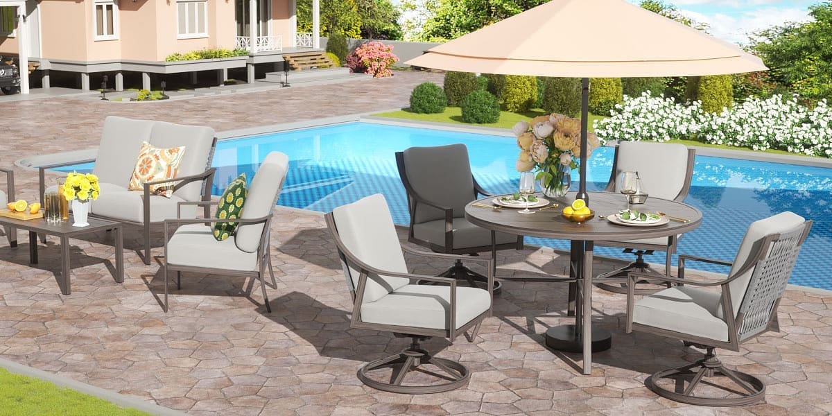 Natural Expressions Swivel Chair 5-Piece Patio Dining Set Natural Expressions Swivel Chair 5-Piece Patio Dining Set