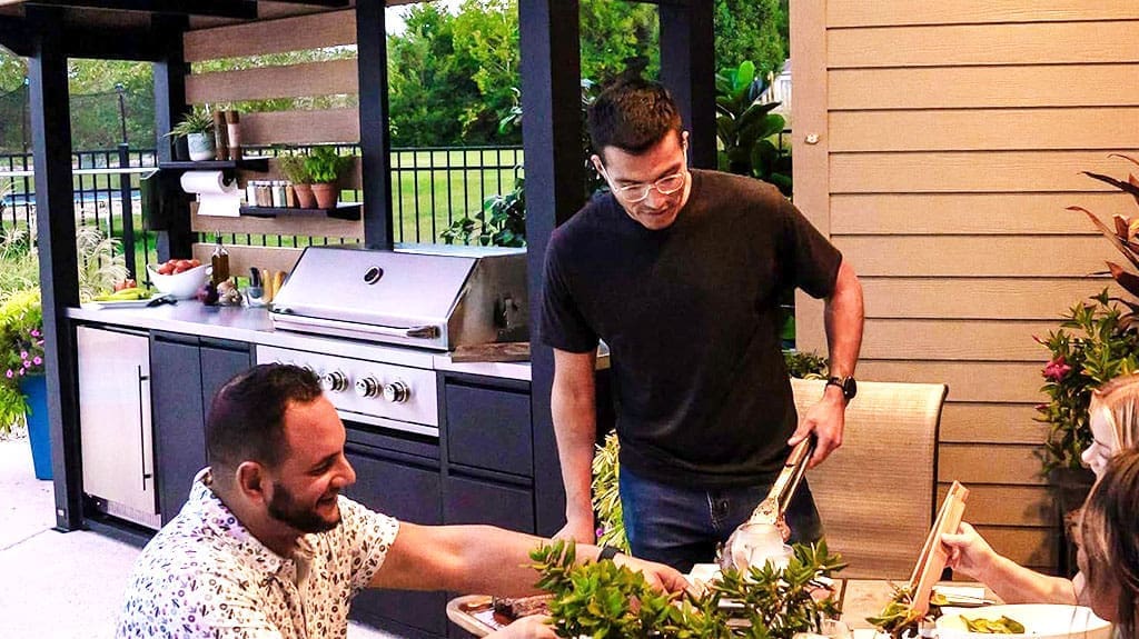 Backyard Discovery Fusion Flame Turn-Key Outdoor Kitchen with 38-inch Stainless Steel 5-burner Grill Island for Patio Gatherings
