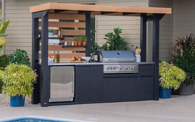 Backyard Discovery Fusion Flame Outdoor Kitchen Grill Island for Patio
