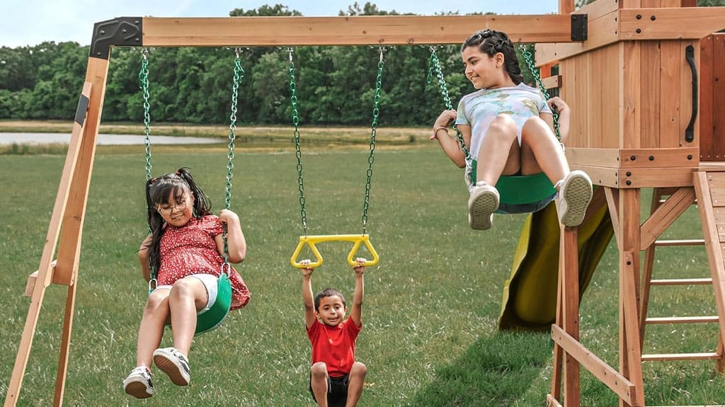 Backyard Discovery Sterling Point All Cedar Wooden Swing Set