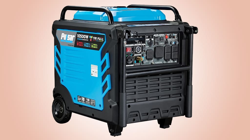 Pulsar 10500-Watt Tri-Fuel Portable 50A Generator with Remote Starting – PGD105TiSCO Pulsar 10500-Watt Tri-Fuel Portable 50A Generator with Remote Starting - PGD105TiSCO