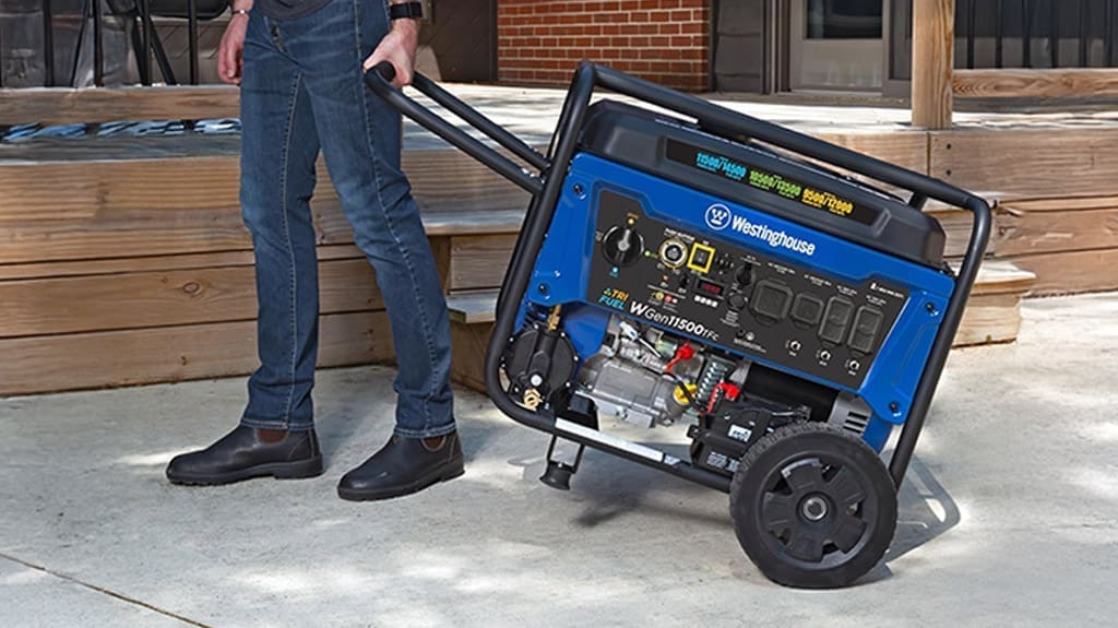 Westinghouse Outdoor Power Equipment 14500 Peak Watt Tri-Fuel Portable Home Backup Generator with Remote Electric Start Westinghouse Outdoor Power Equipment 14500 Peak Watt Tri-Fuel Portable Home Backup Generator with Remote Electric Start
