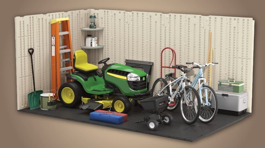 Suncast Outdoor Storage Shed - Lockable Tremont Garden Sheds for Lawn Tools, Riding Mowers & Bikes