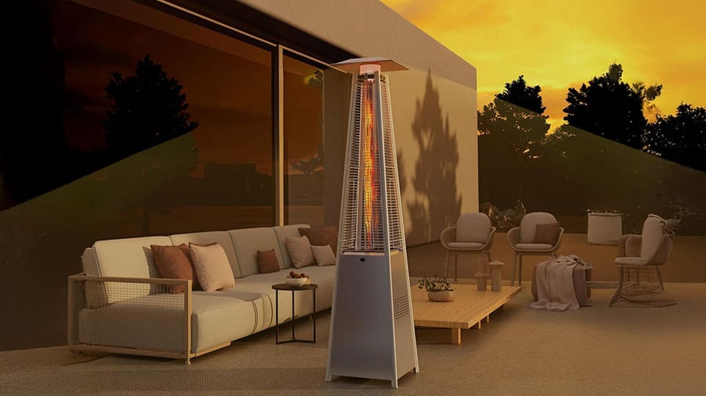 Pamapic Patio Heater - Pyramid Flame Outdoor Heater with Quartz Glass Tube & Stainless Steel