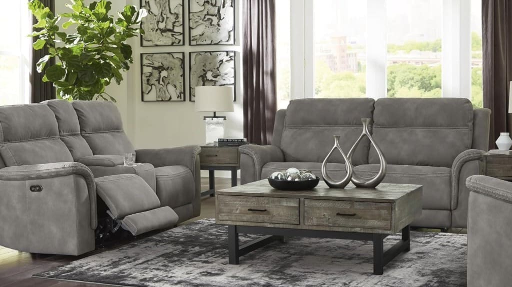 Signature Design by Ashley Contemporary Next-Gen DuraPella - Water Repellent Gray Faux Leather