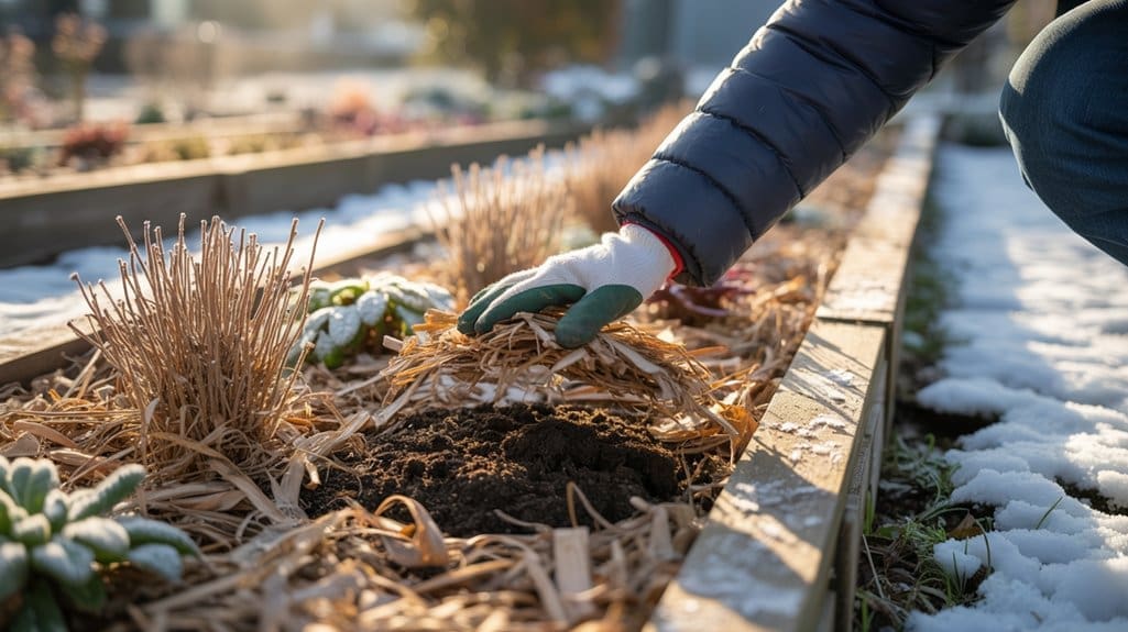protect garden beds with mulch