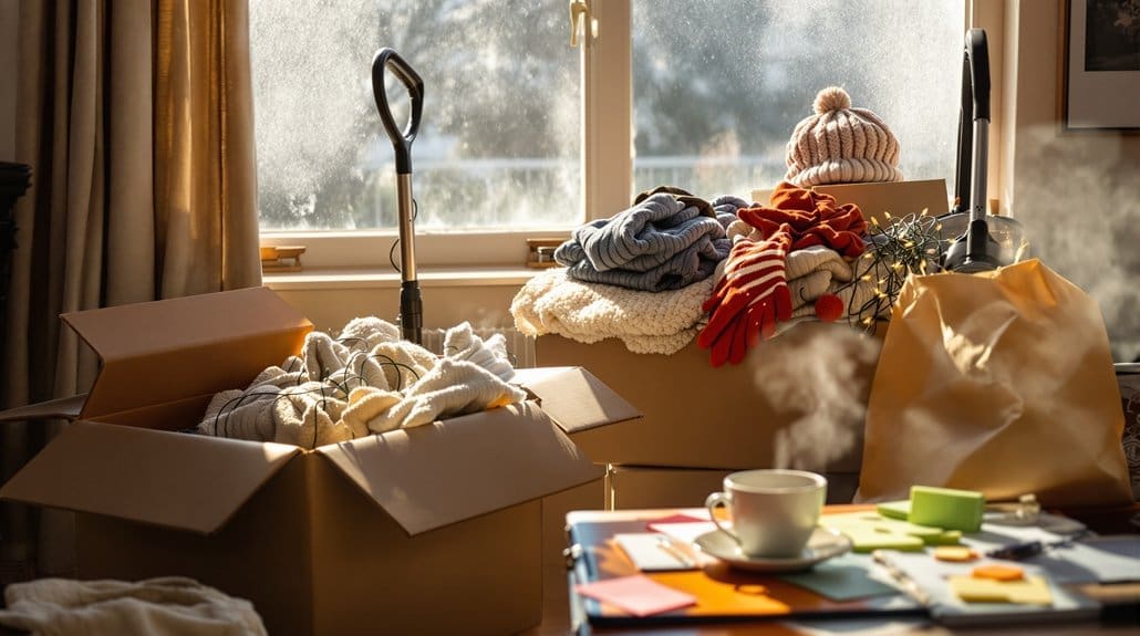 purge winter clothes and clutter