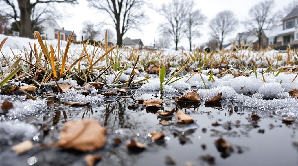 thaw reveals lawn damage