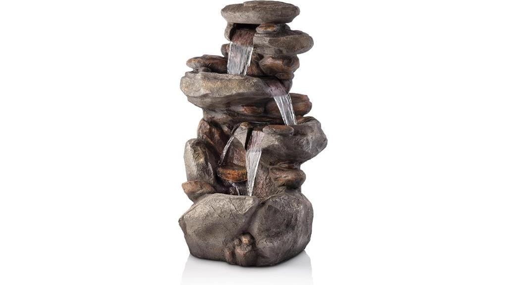 40 inch four tier rock fountain