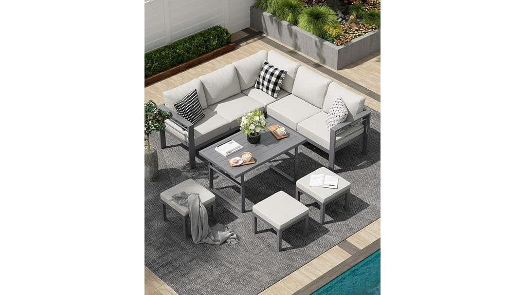 durable powder coated aluminum set