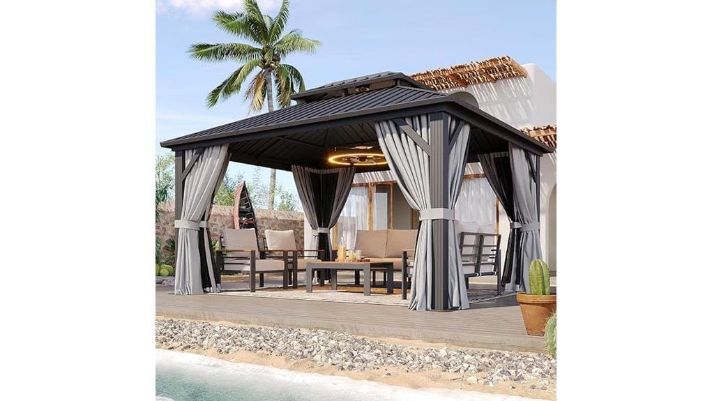 gray 10x12 hardtop gazebo