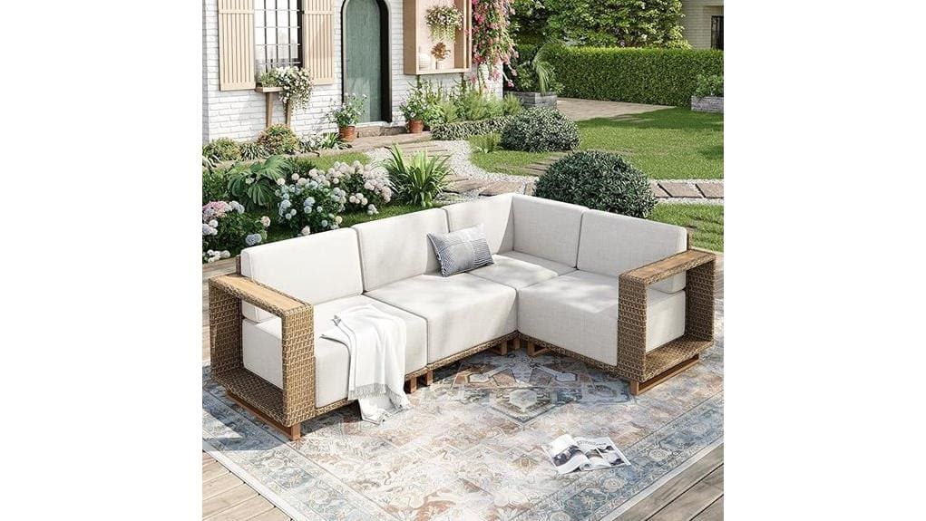 outdoor modular wicker seating set