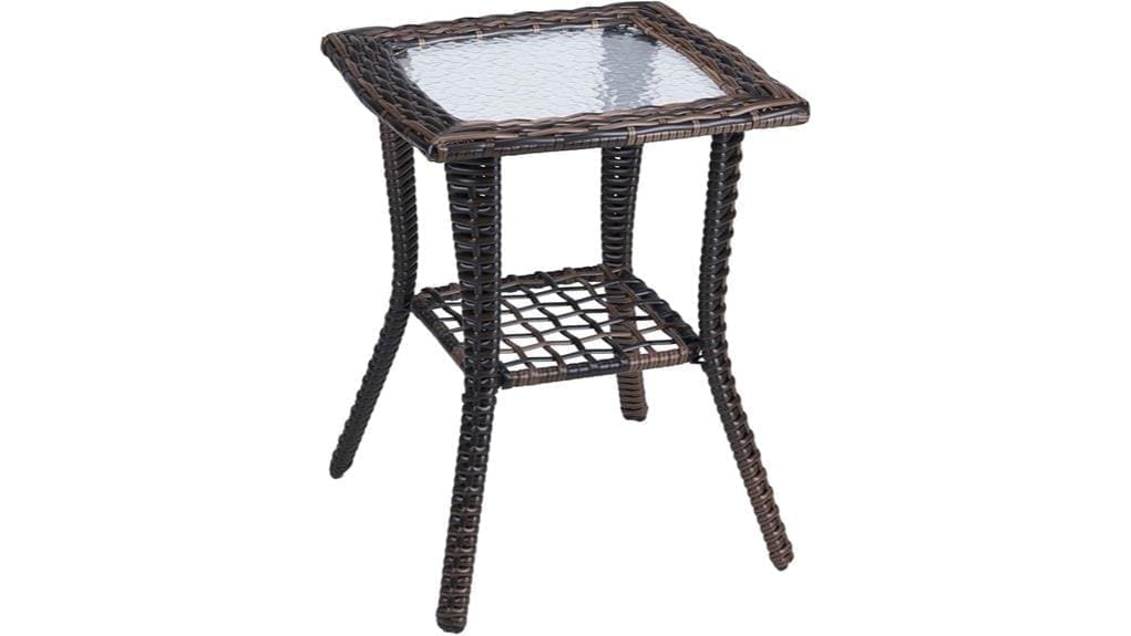 outdoor side table with storage
