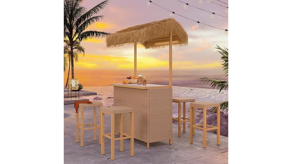 outdoor tiki bar set