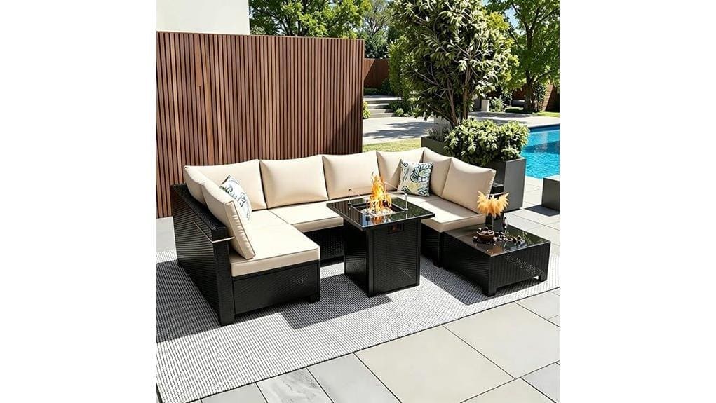 outdoor wicker sectional set