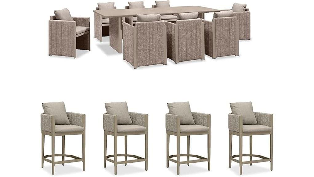 purple leaf patio dining set