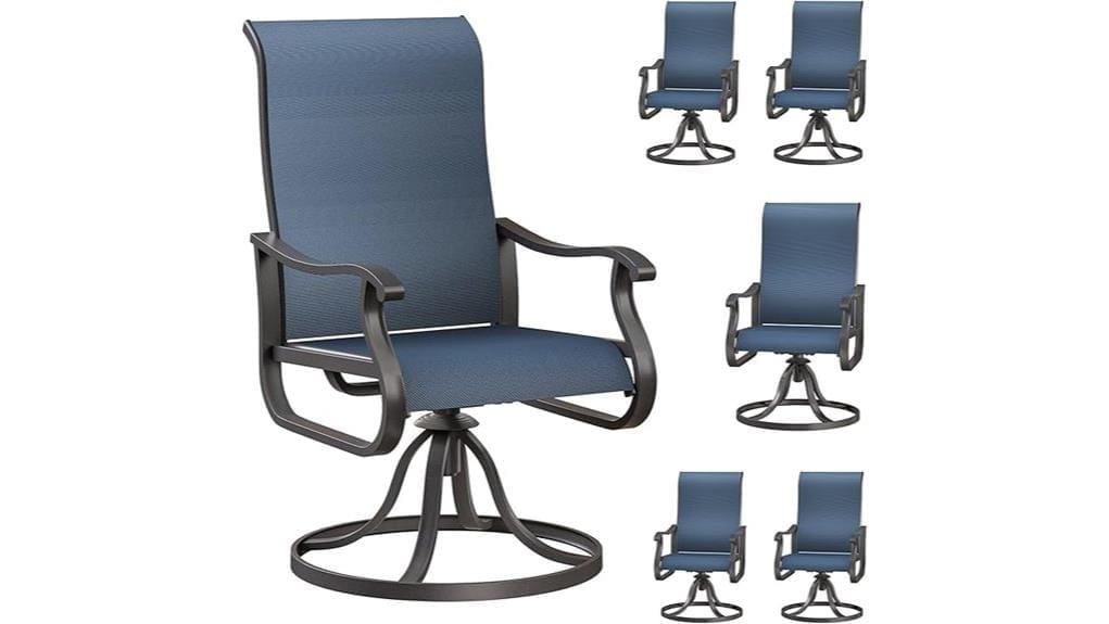 six piece outdoor swivel chairs