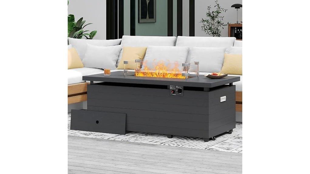 sleek 51 inch sundale firepit