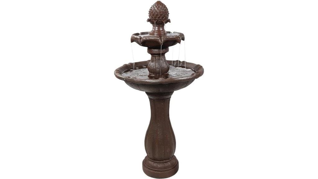 solar powered two tier fountain