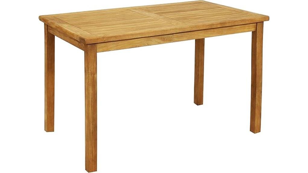 solid teak outdoor dining table