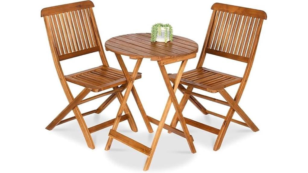 three piece acacia bistro set