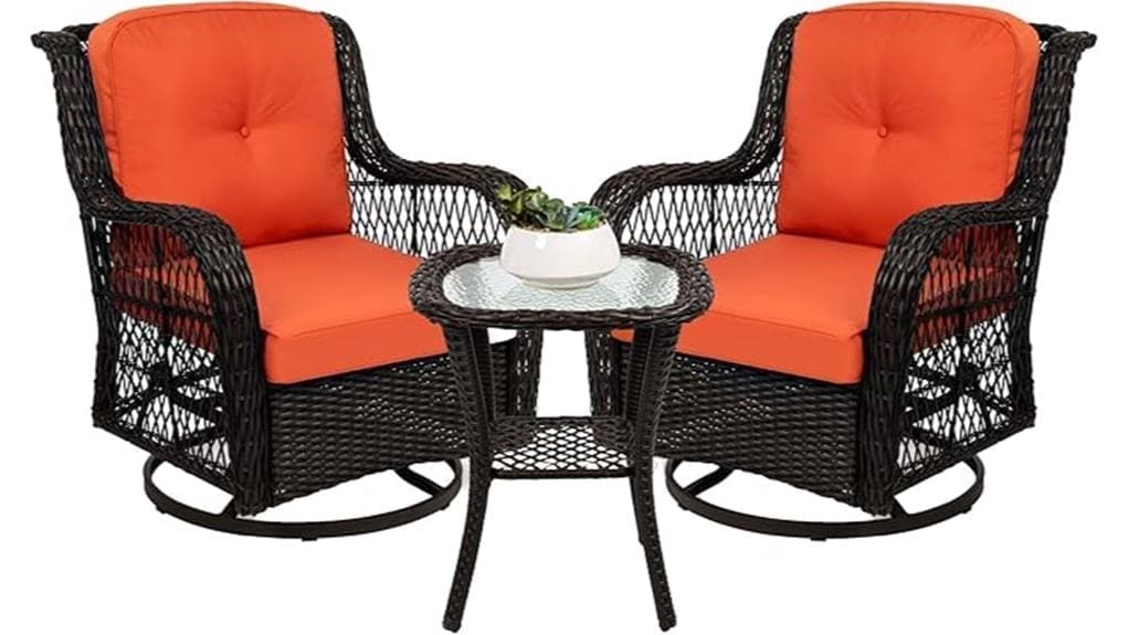 three piece wicker bistro set