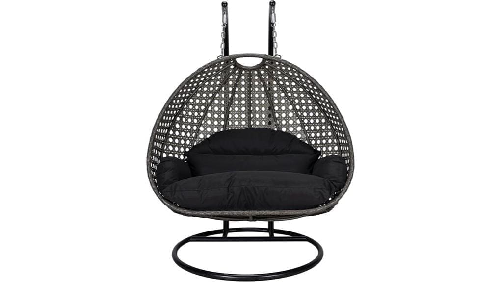wicker two person hanging chair