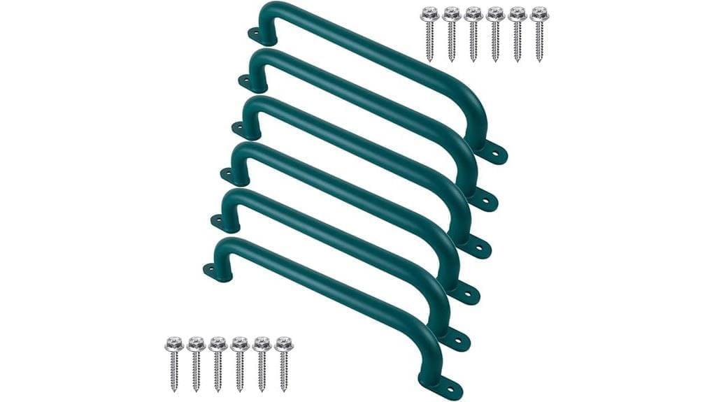 17 inch green metal handles
