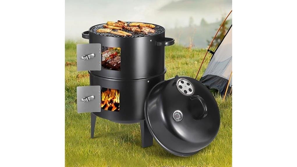17 inch vertical charcoal smoker