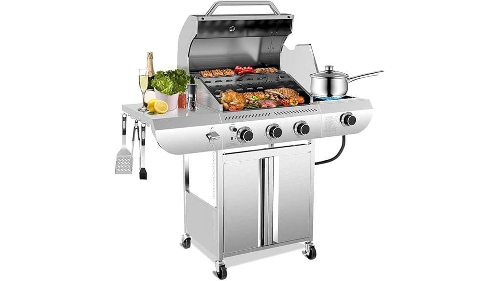34 000 btu stainless portable barbecue