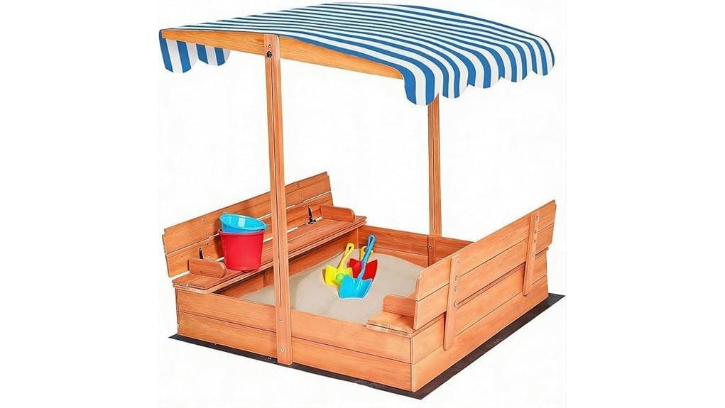 48 inch wooden sandbox with cover