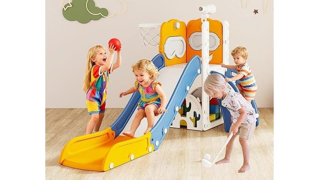 8 in 1 bear themed toddler slide
