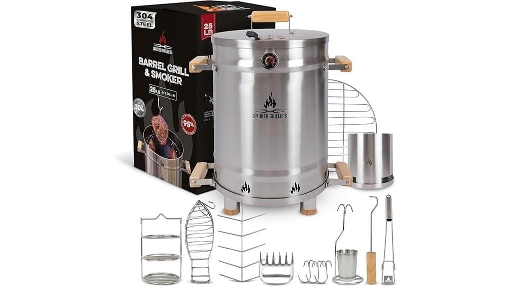 barrel smoker grill combo