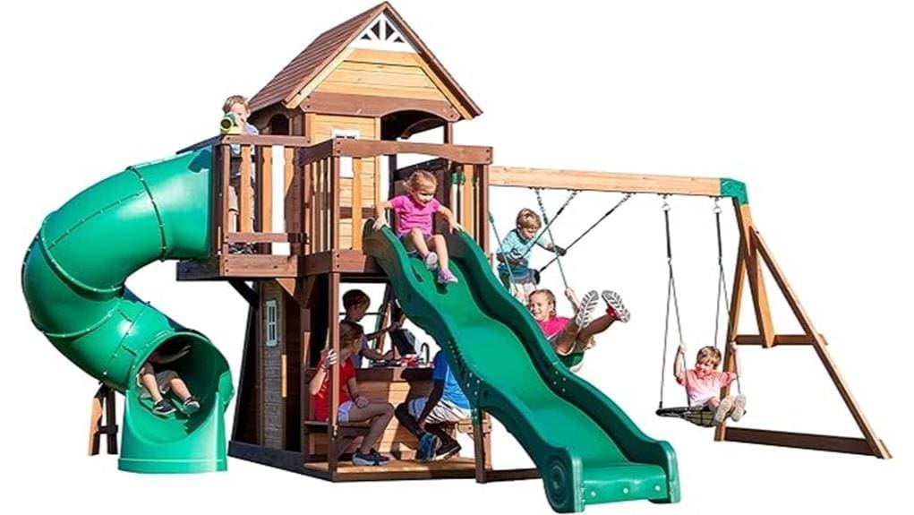 cedar cove wooden swing set