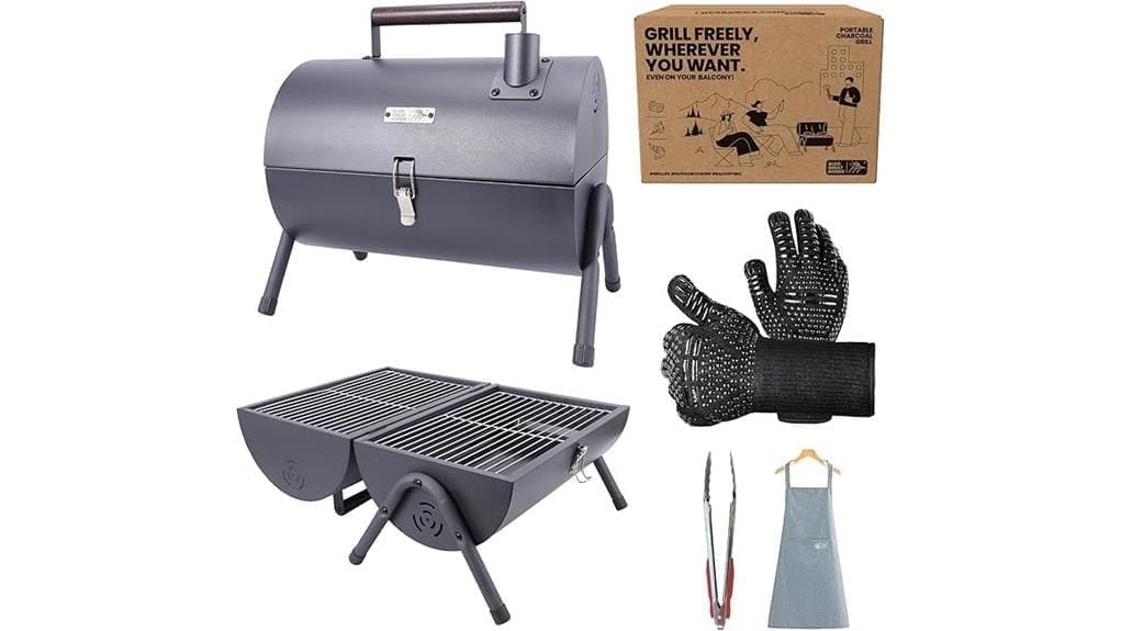 compact 2 in 1 charcoal grill
