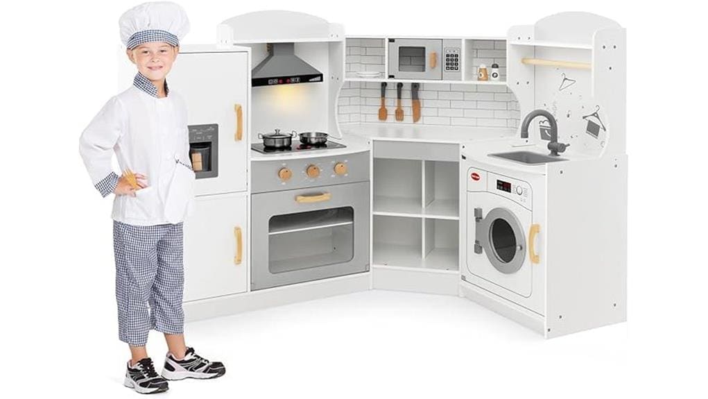 compact realistic play kitchen set