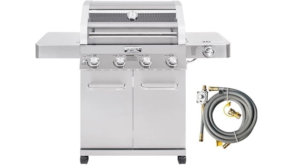four burner convertible propane charcoal
