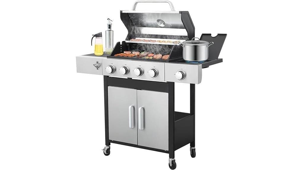 four burner propane grill with sideburner