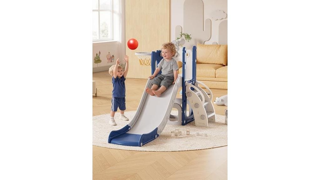kids slide with hoop