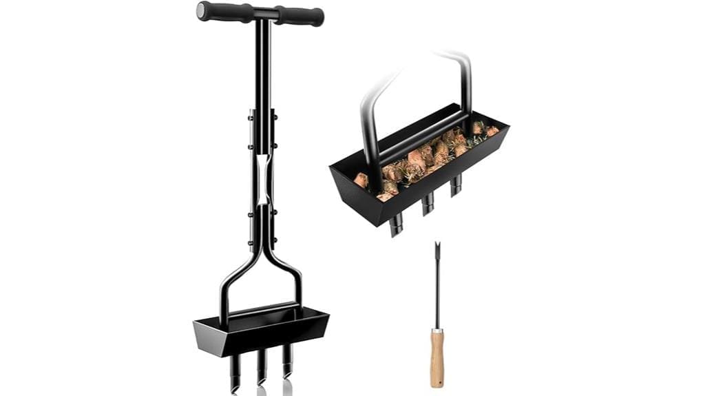 lawn aerator with tray