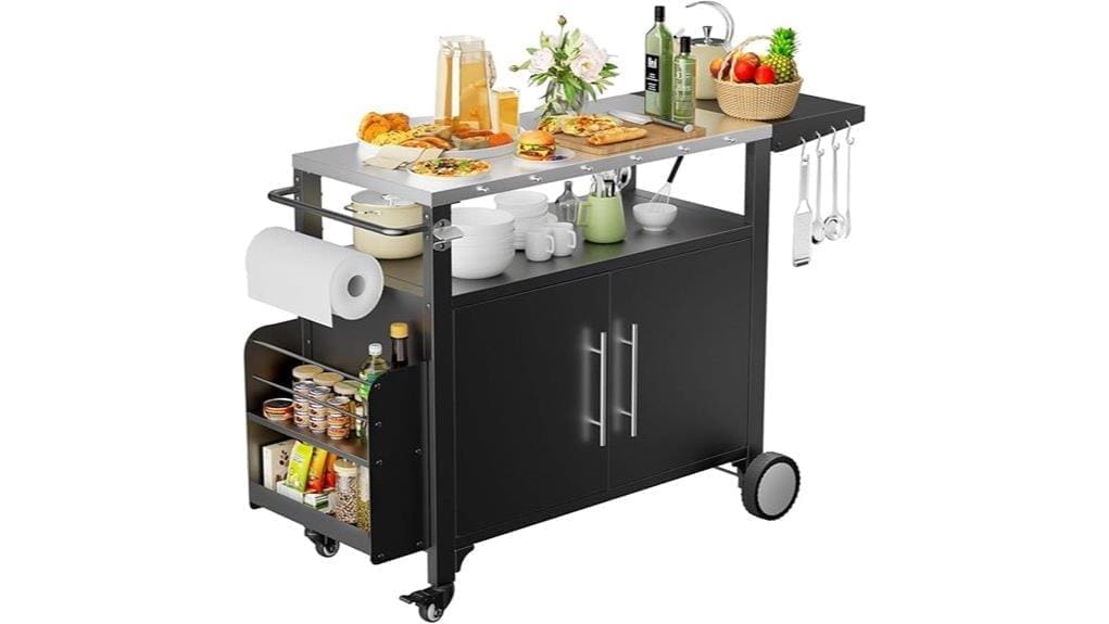 outdoor grill cart with storage