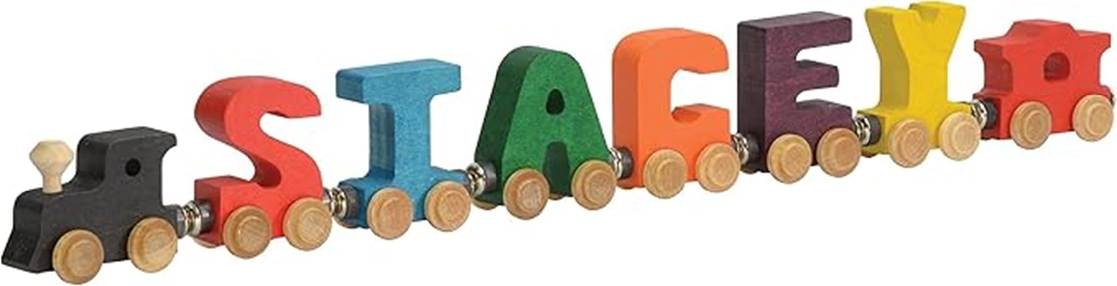 personalized wooden name train