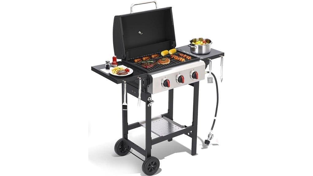 propane grill with folding tables