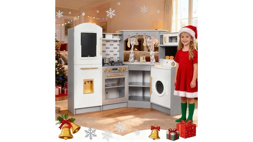 review large wooden corner kitchens