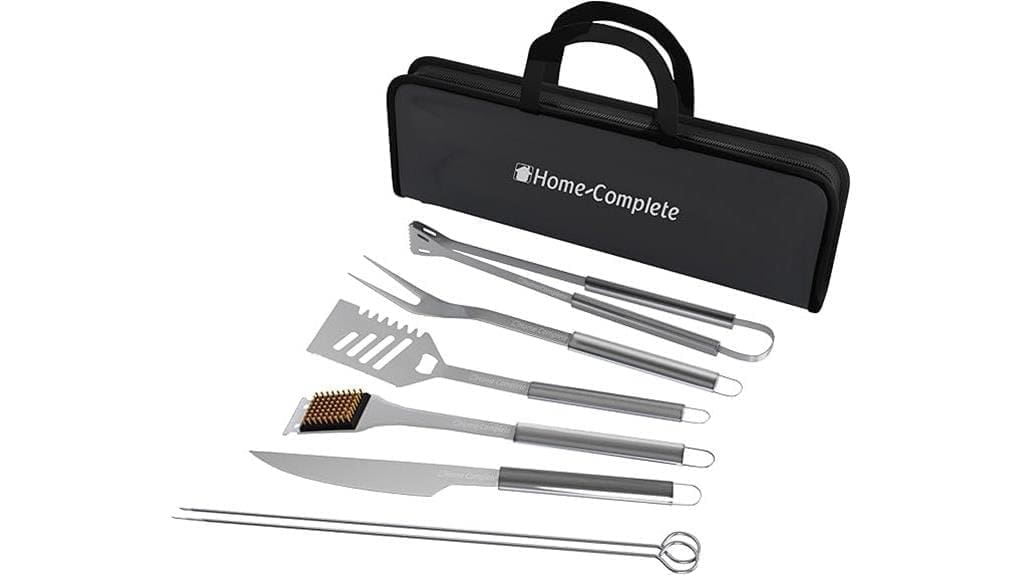 seven piece home complete bbq tools