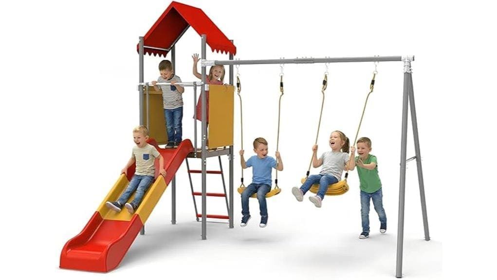 sturdy metal backyard swingset